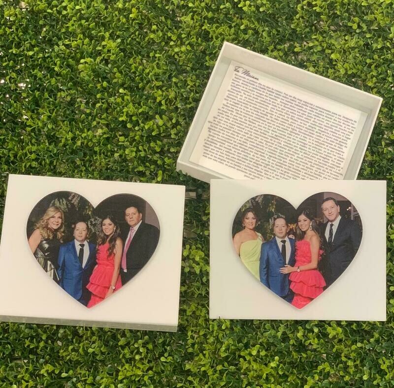 Caja Acrilíca Impresa Con Corazón