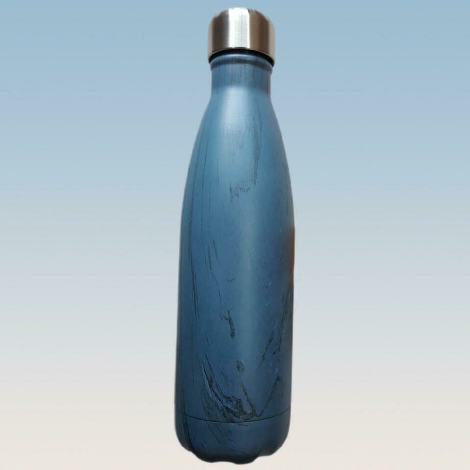 Botella Térmica Marmoleada Azul