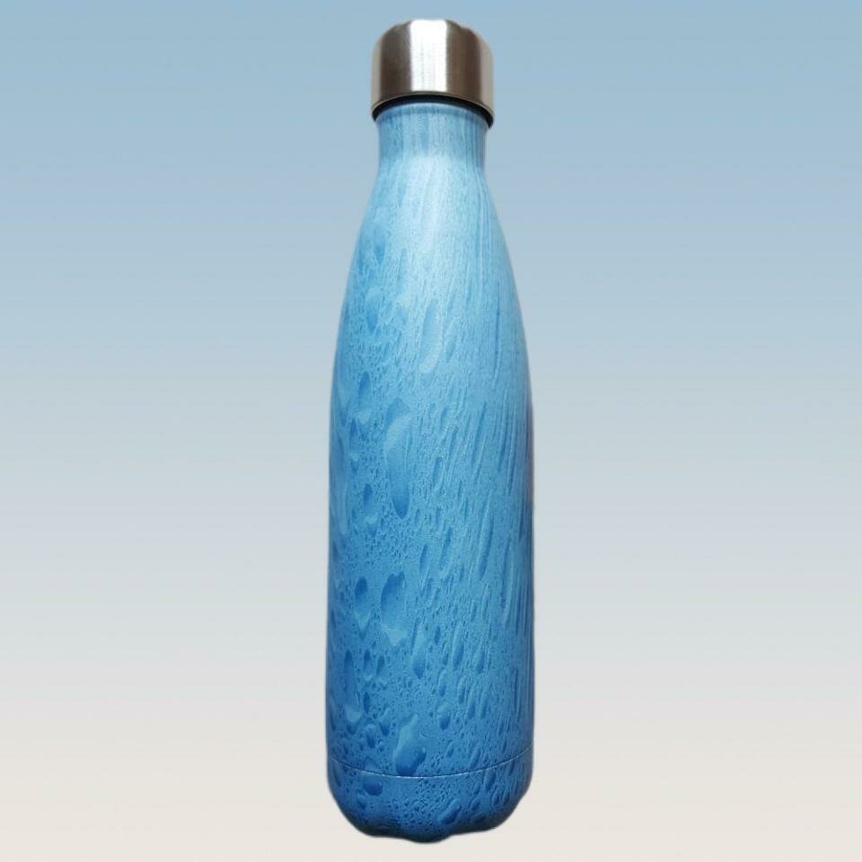 Botella Térmica Marmoleada Celeste