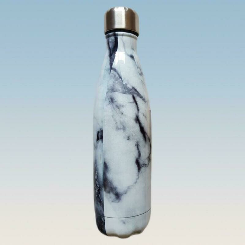 Botella Térmica Marmoleada Negra