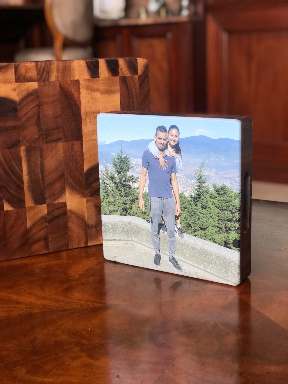 Foto Impresa En Madera  Cuadrada, Tamaño: Chica