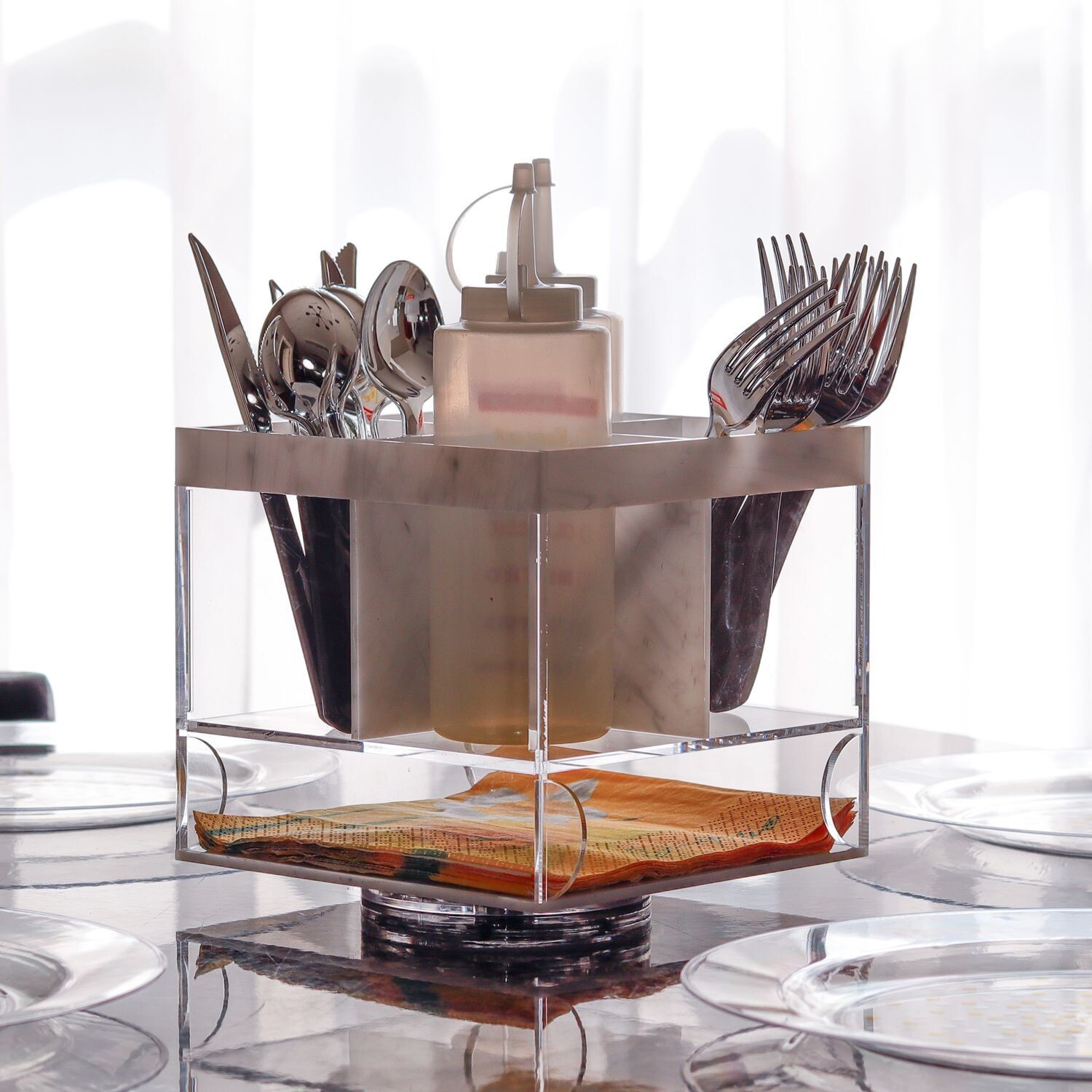 Caddy para cubiertos y servilletas Swivel