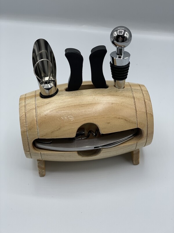 Set para vino en mini Barril