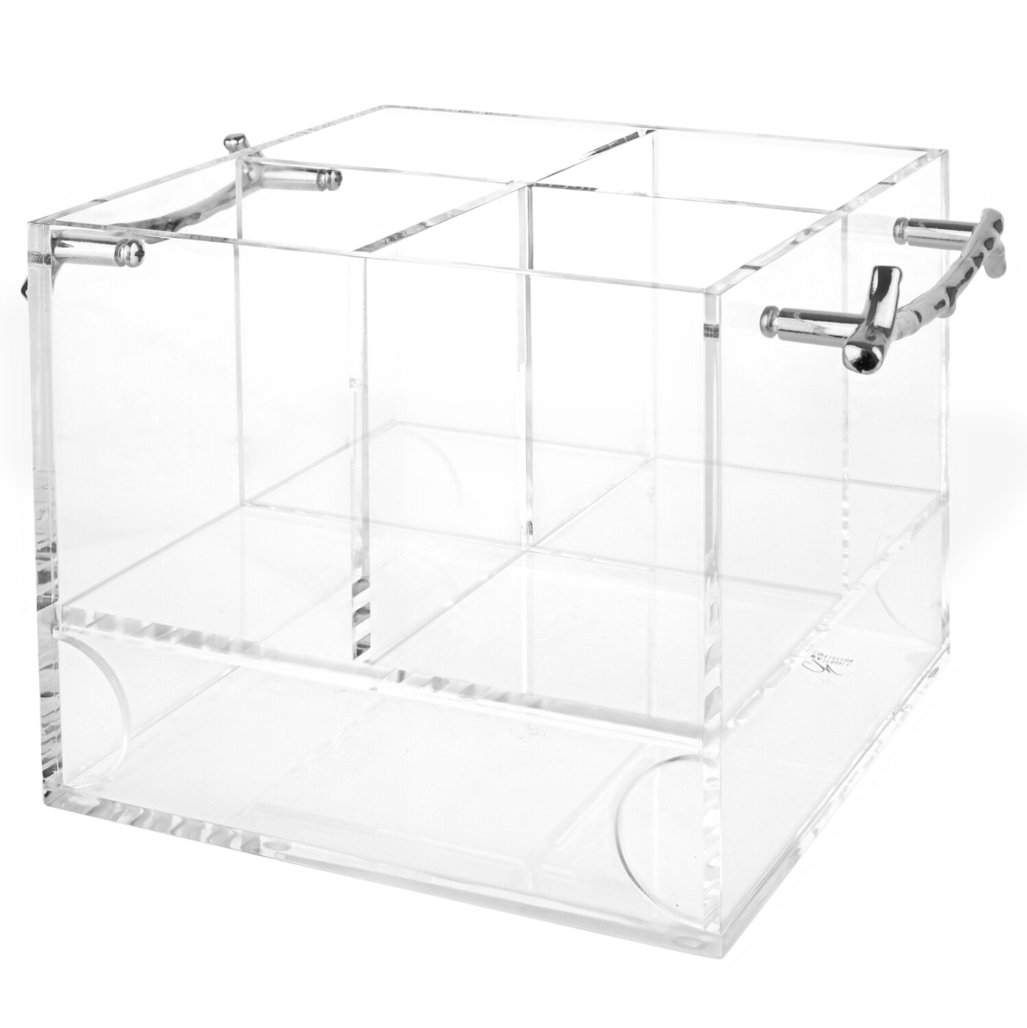 Caddy para cubiertos y servilletas Swivel con asas Plateadas