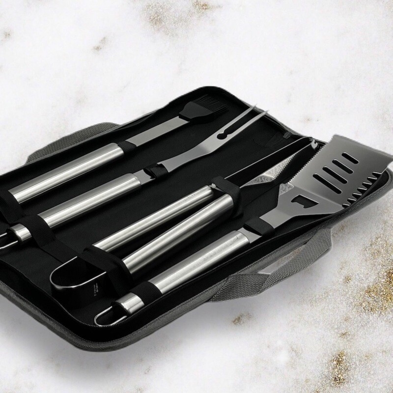 Set para barbacoa BBQ con estuche 4 Pzas