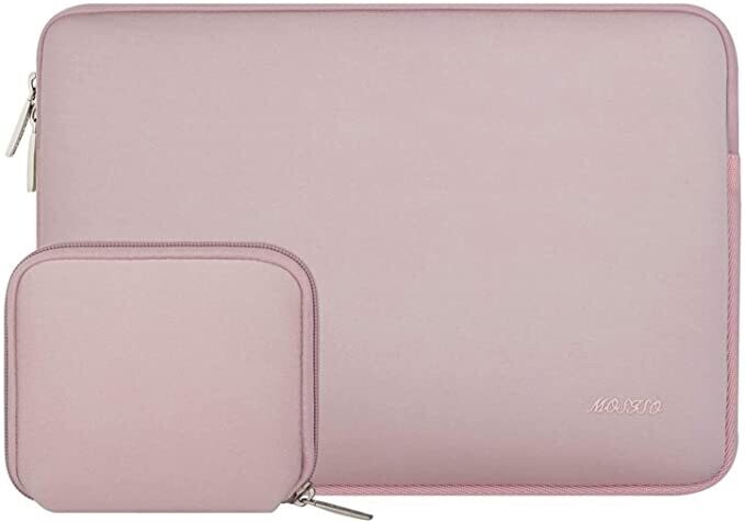 Set funda para Laptop con estuche para cargadores  Rosado