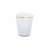 Vaso Shot Chico de ceramica blanco con dorado