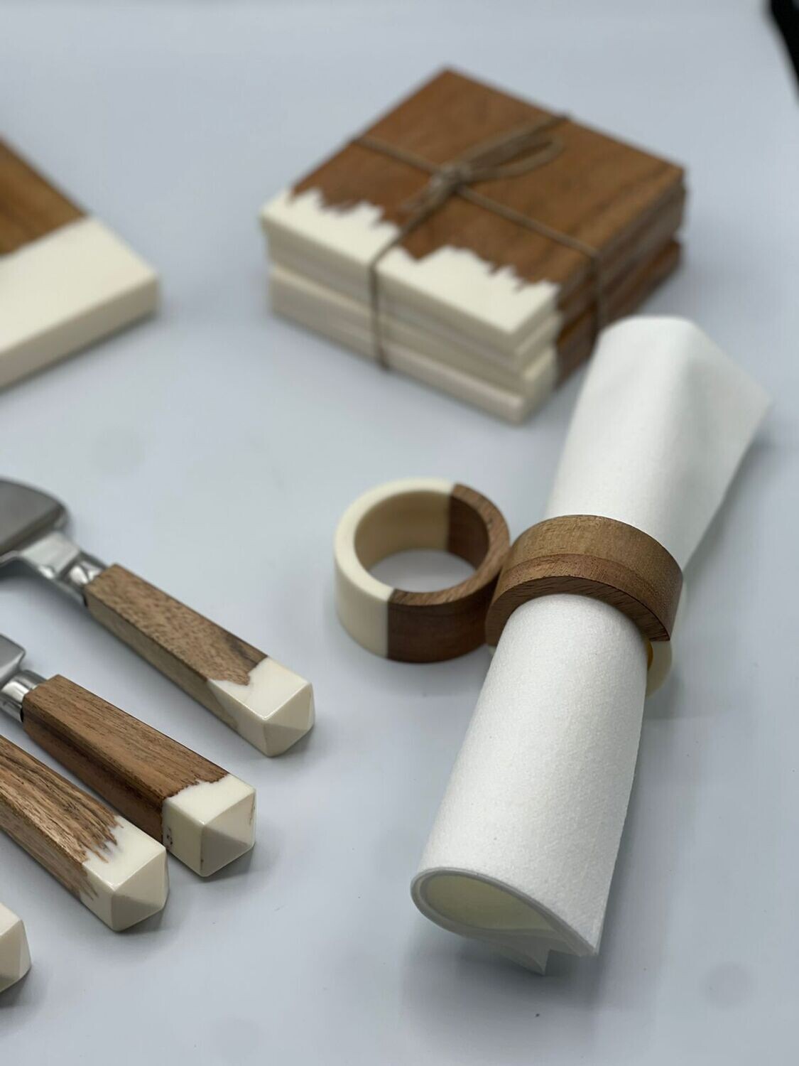 Servilletero Set Madera 4 pzas