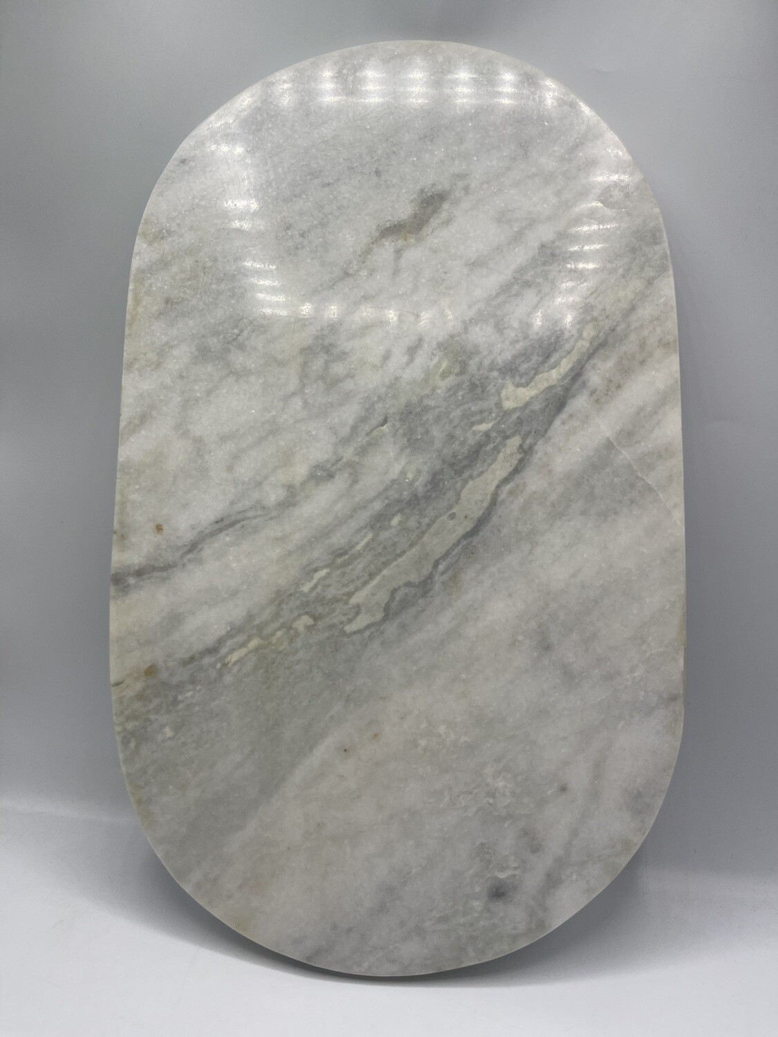 Tabla de Mármol blanca ovalada