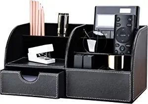 Organizador de Escritorio Con Cajoncito Negro