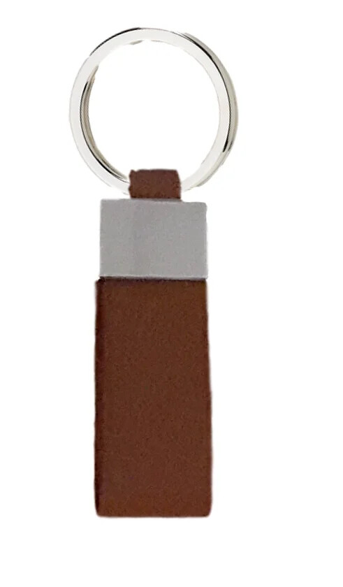 Llavero de cuerina rectangular, Color: Camel