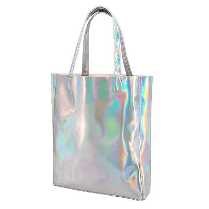 BOLSO METALICO PLATEADO 17.75 X 16