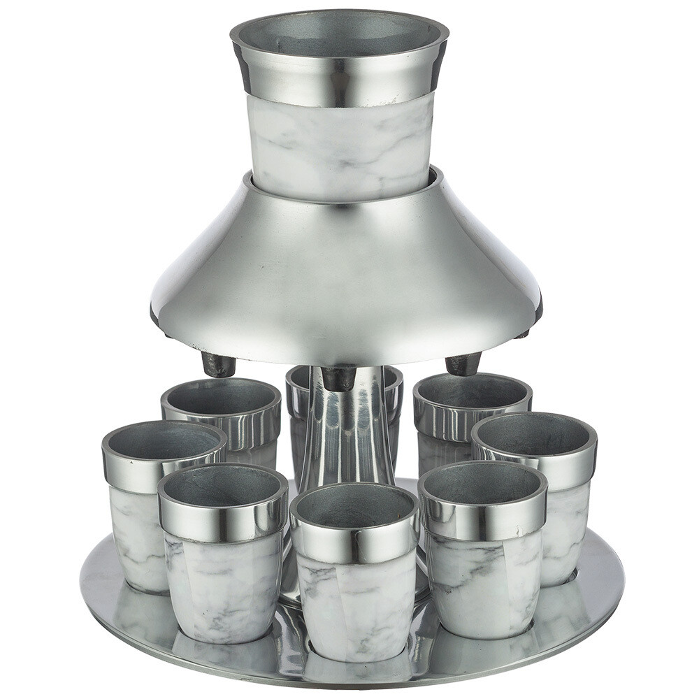 Fuente para Kidush con 8 copitas 21 cm