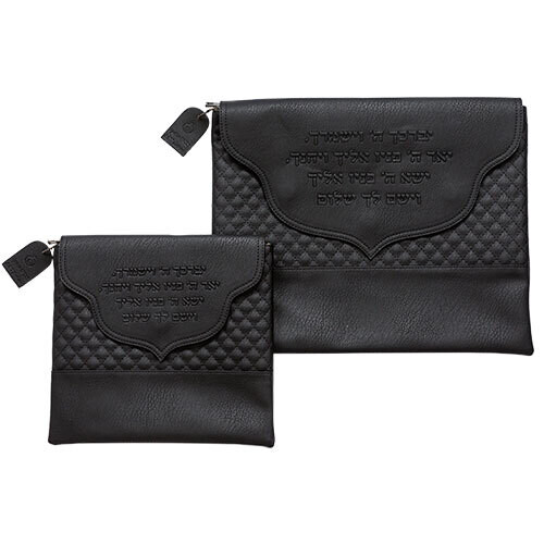 Set de Coracha en Cuerina Negra 38x31 cm