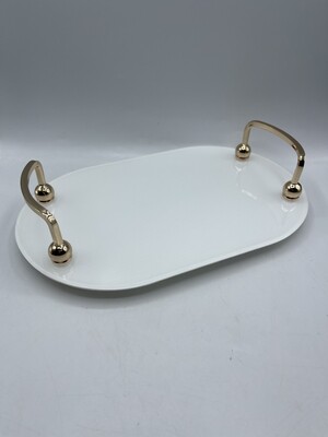 Bandeja Ovalada blanca chica 2 colores