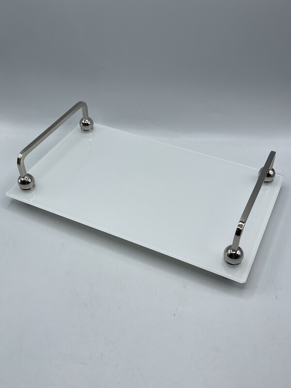 Bandeja rectangular blanca chica 2 colores