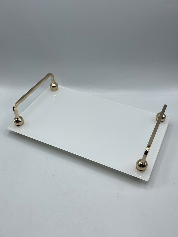 Bandeja rectangular blanca grande 2 colores