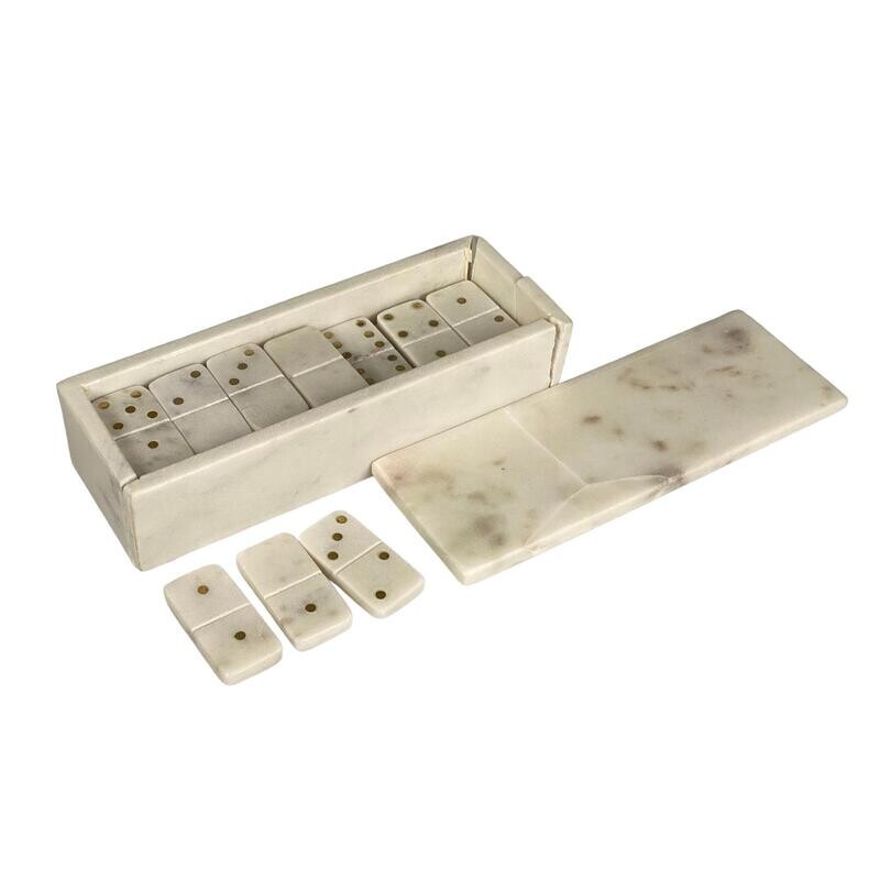 Juego de Domino en mármol blanco