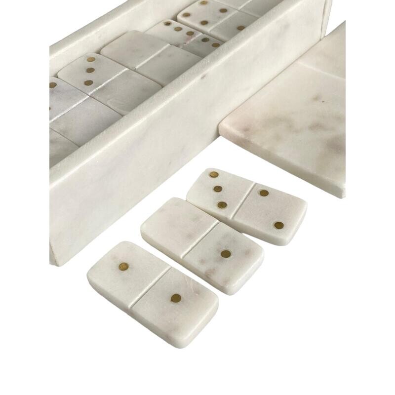 Juego de Domino en mármol blanco