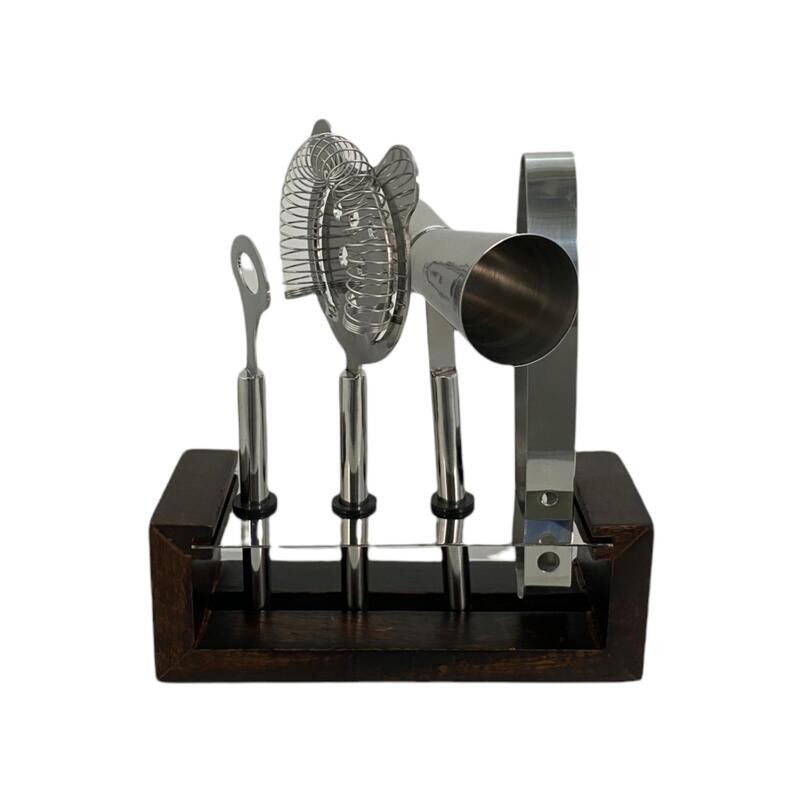 Set de accesorio para bar con base de madera