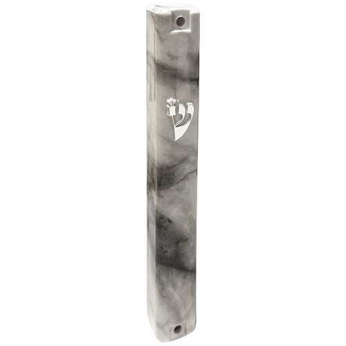 Mezuza De Plastico Marmoleada Gris 12cm