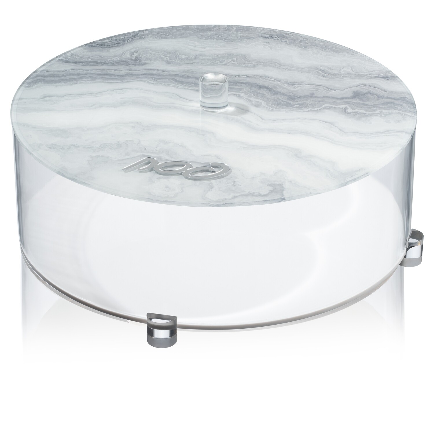Caja de matza redonda agata plateado 13.5