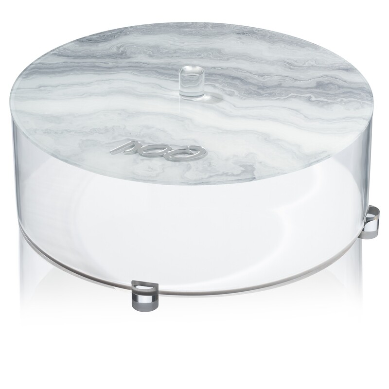 Caja de matza redonda agata plateado 13.5