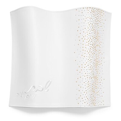 Cubre Jala en cuero con cristales verticales dorado con plateado