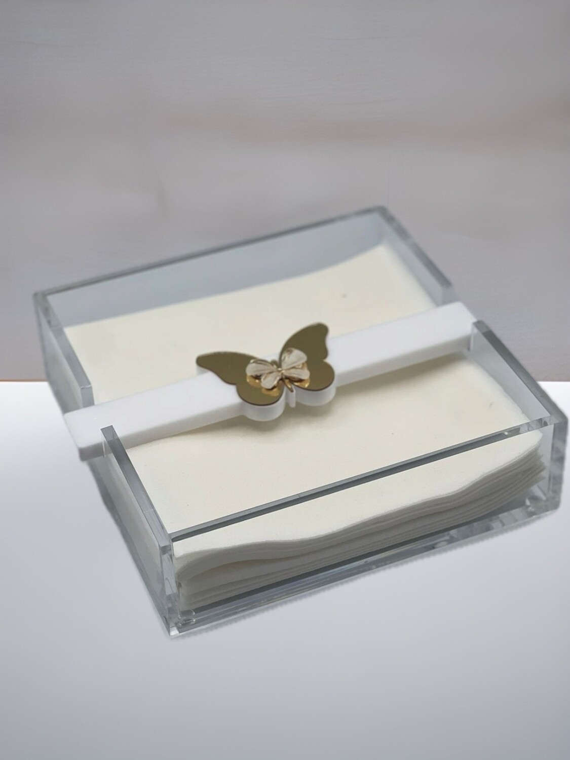 Servilletero mariposa dorado