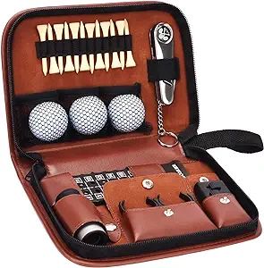 Set de golf en estuche de cuero