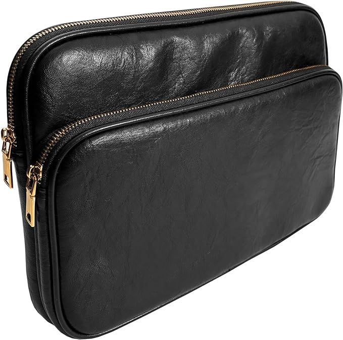 Funda para laptop de 13 pulgadas en cuero sintetico negro