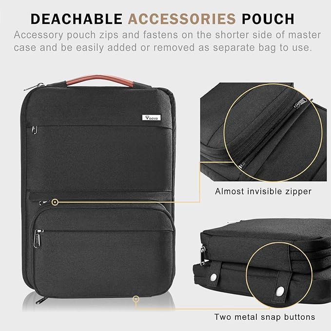 Bolso para Laptop de 13 con bolso detachable negro
