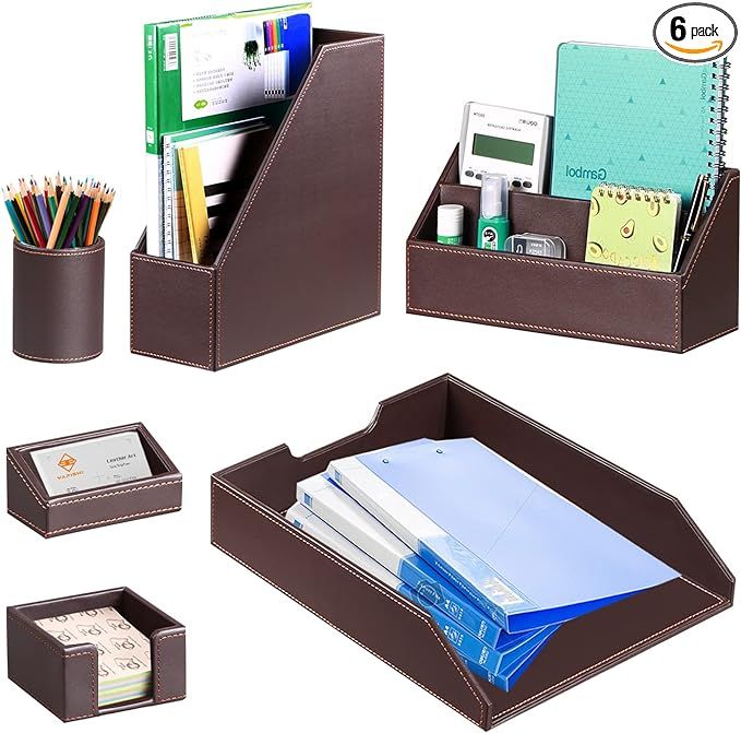 Set de escritorio con Folder 6 pcs cafe