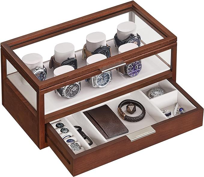 Caja para reloj 7 slot de madera tipo escaparate