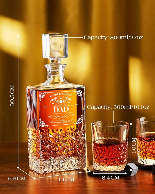 Set de Decanter con 2 vasos y porta vasos
