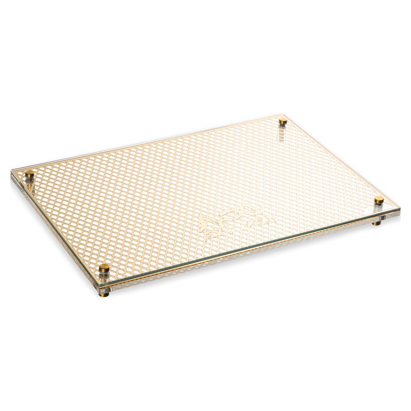 Bandeja para Jala  Laser Cut White &amp; Gold -11x16
