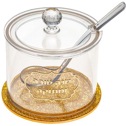 Mielera de acrilico dorado 8.5 cm