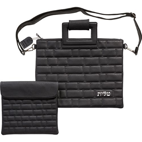 Set de Coracha en cuerina negra 38x31