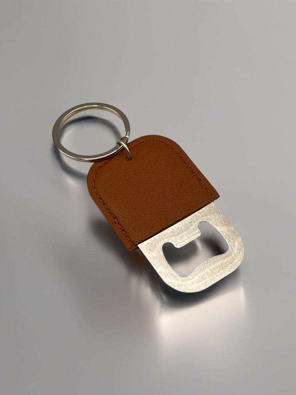 Llavero de cuero para abridor de botellas de acero para sublimacion
