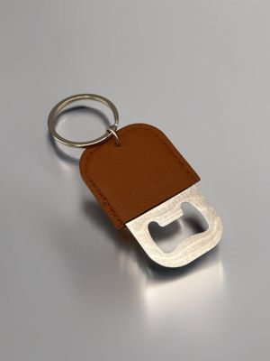 Llavero de cuero para abridor de botellas de acero para sublimacion