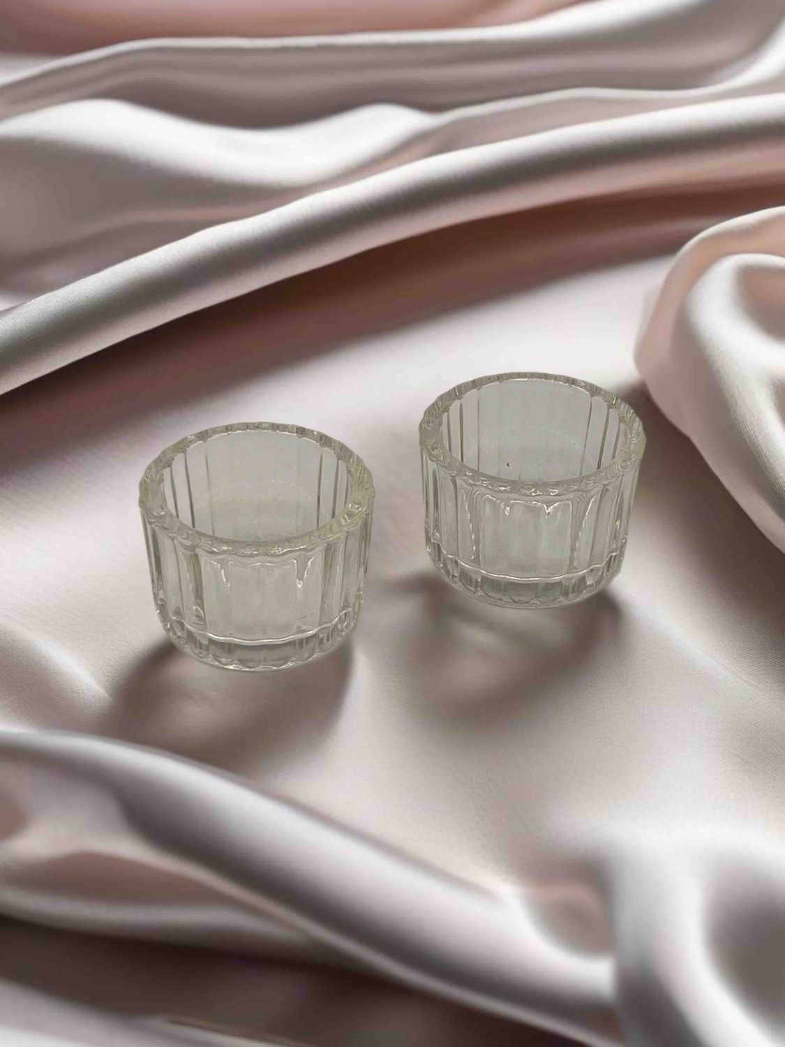 Portavelas de cristal transparente