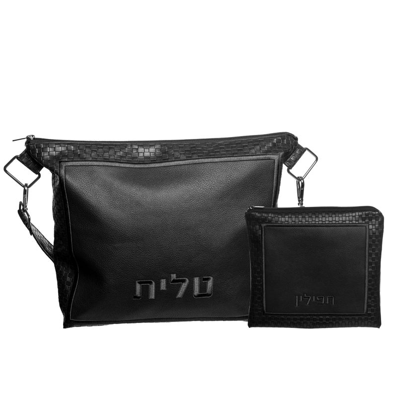 Set de coracha en cuero negro