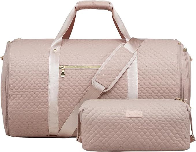 Set de Bolsa de viaje convertible con neceser cool rosada