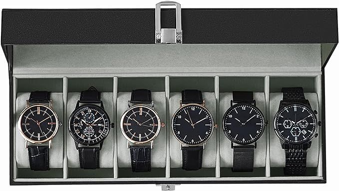 Caja para reloj 6 slot negra