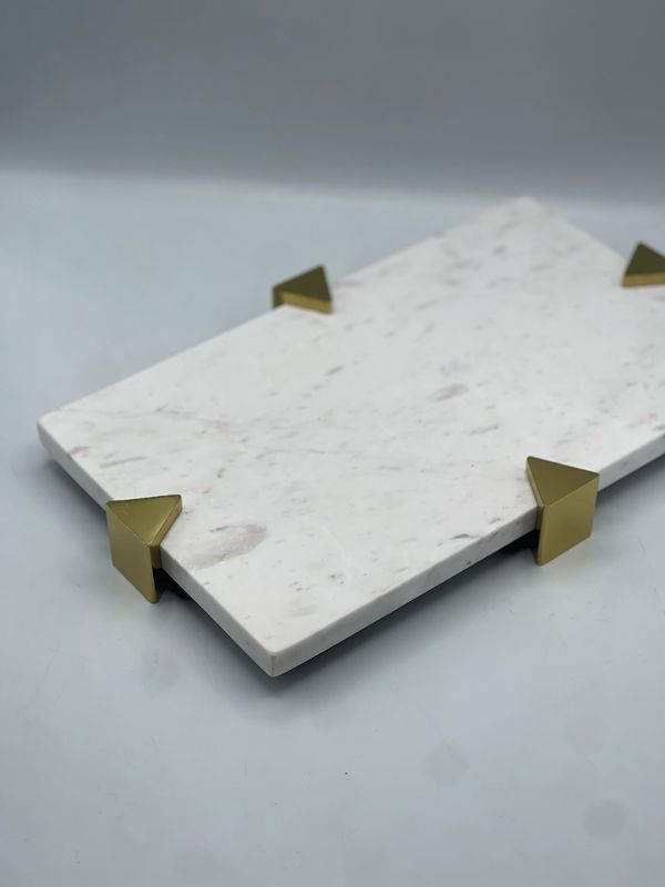 Bandeja de Mármol rectangular blanca