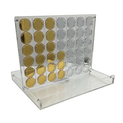 JUEGO DE CONECT FOUR EN ACRLICO DORADO