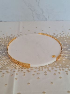 Bandeja de Mármol redonda blanca