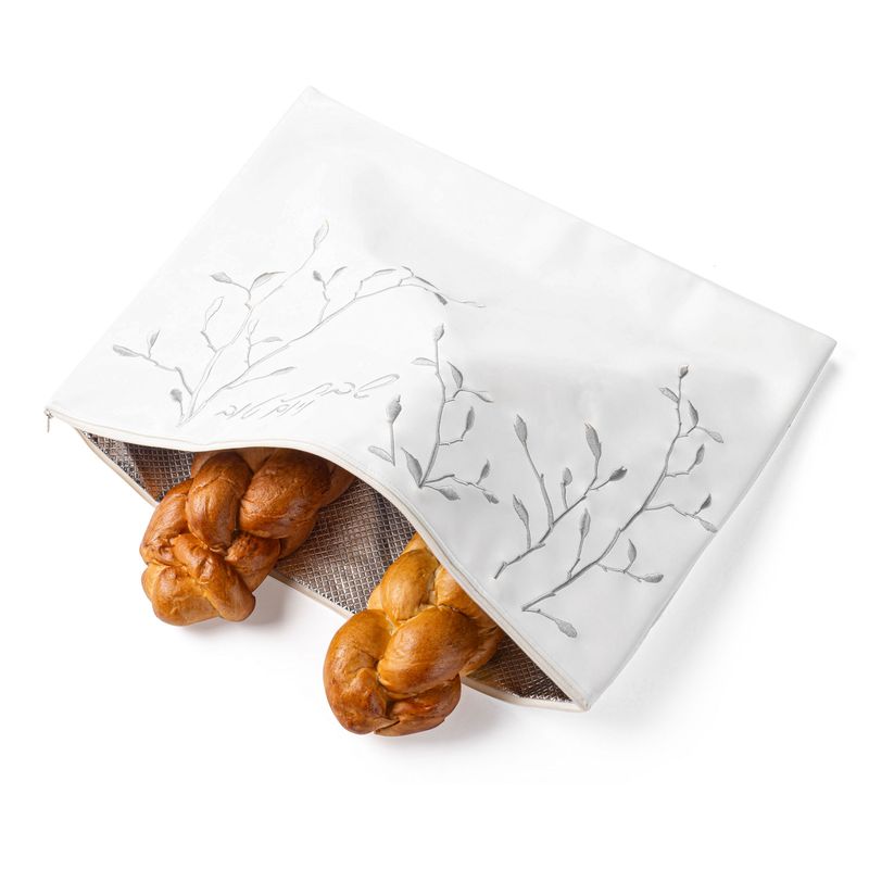 Cobertor de Jala PU leather con compratimiento insulado Leaves en Plateado