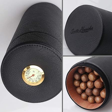 Envase de cuero para habanos negros