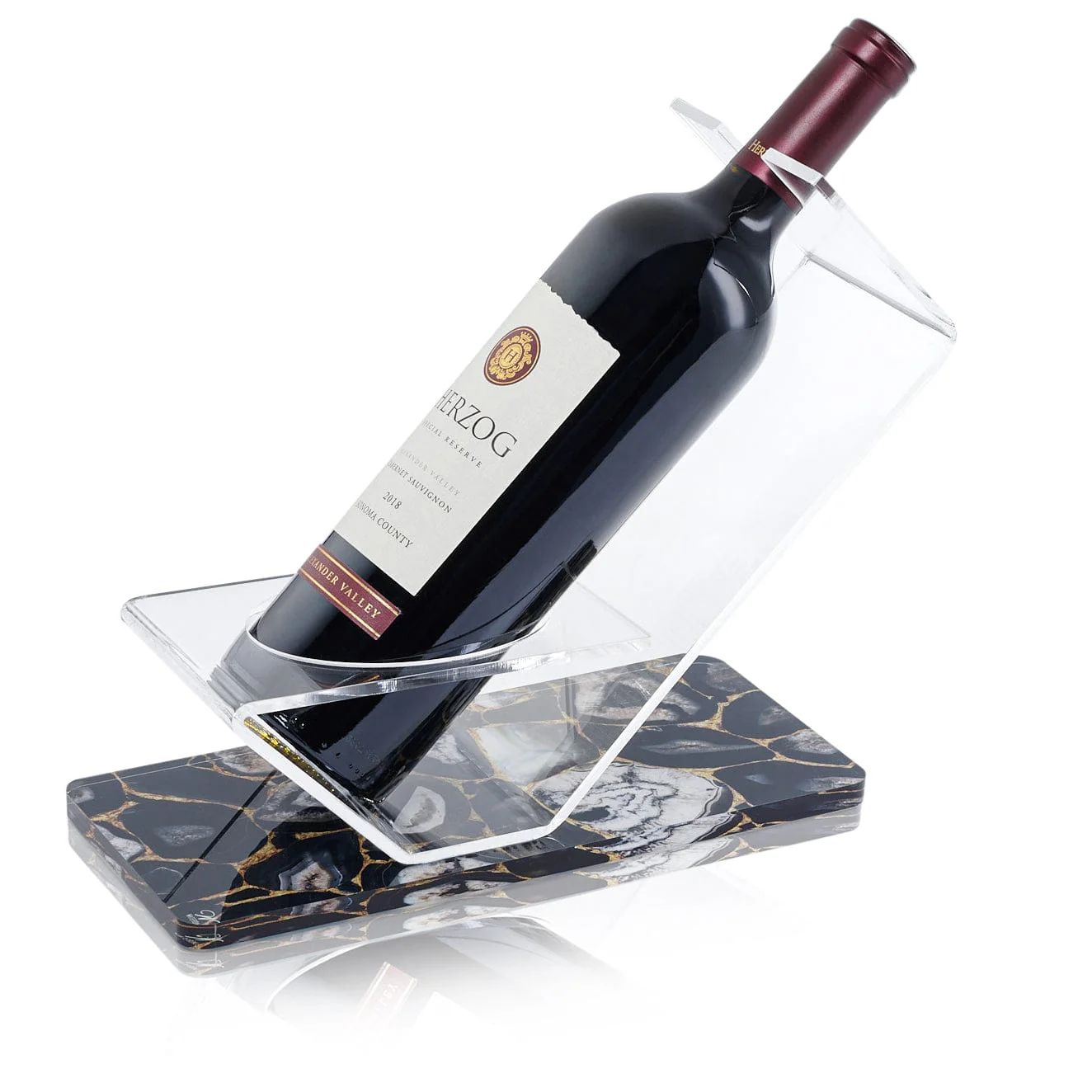 Stand para vino en agata negro